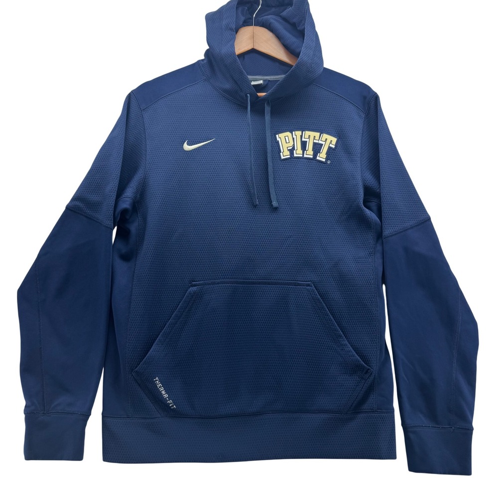 Nike PITT Panthers Therma FIT Hoodie Sweatshirt‎ Pullover Mens Small Sportswear